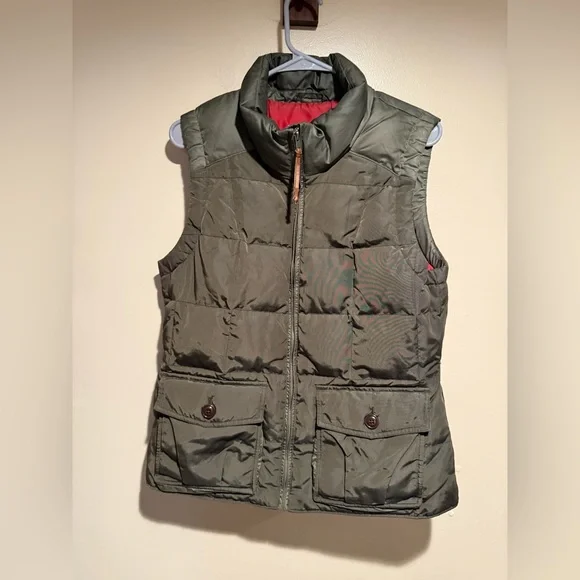 Eddie Bauer Women’s Sz large Yukon Model 550 Fill Down Puffer Brown Vest Jacket - Picture 1 of 12